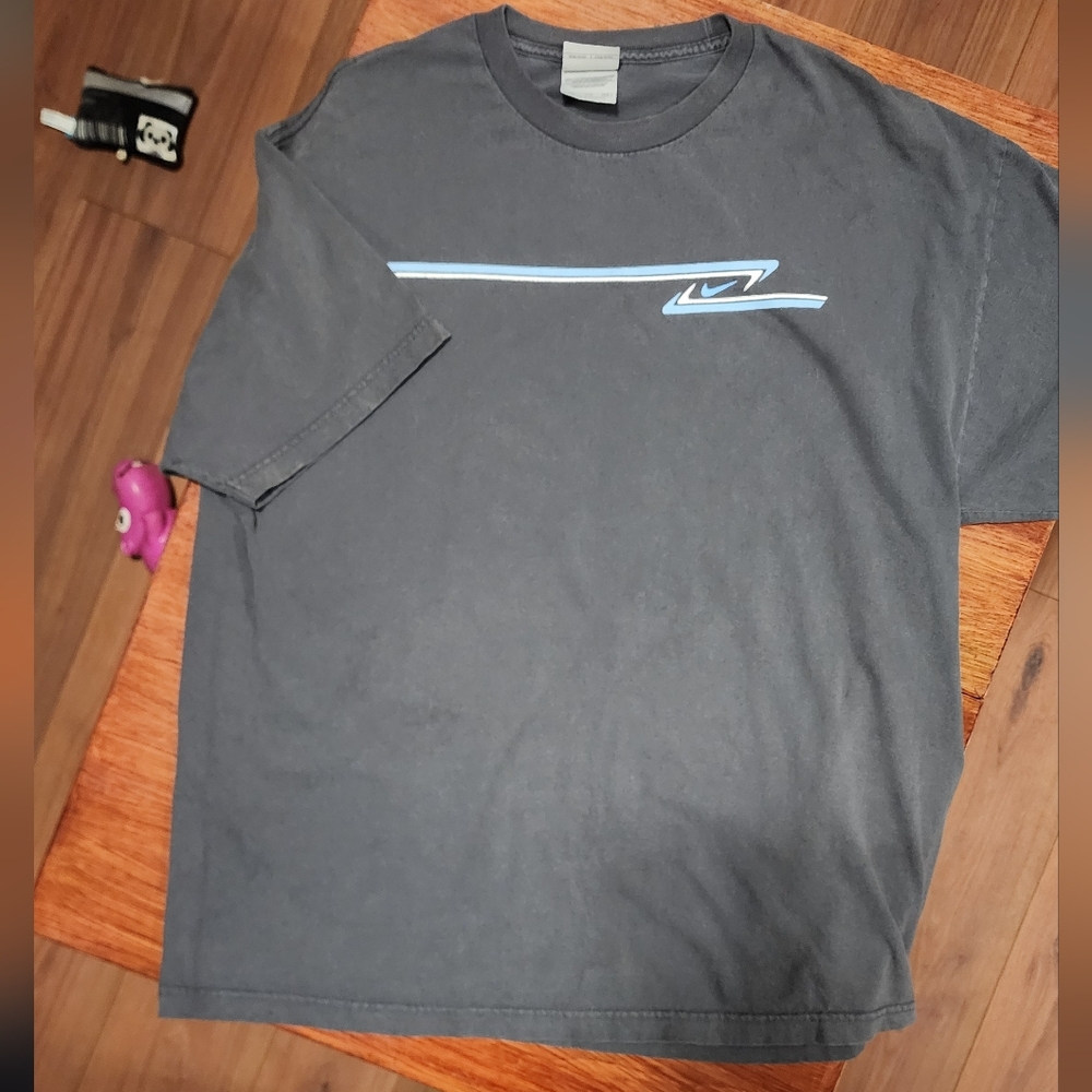 Nike Dark Gray T-Shirt with Blue Accents